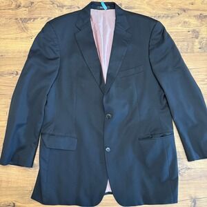 Hugo Boss 46L Pasolini/Movie Solid Black Super 100 Wool 2-Btn Blazer Jacket READ